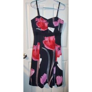 Rachel Roy Dress Size 14 Straps Zipper Floral Cute Feminine Formal